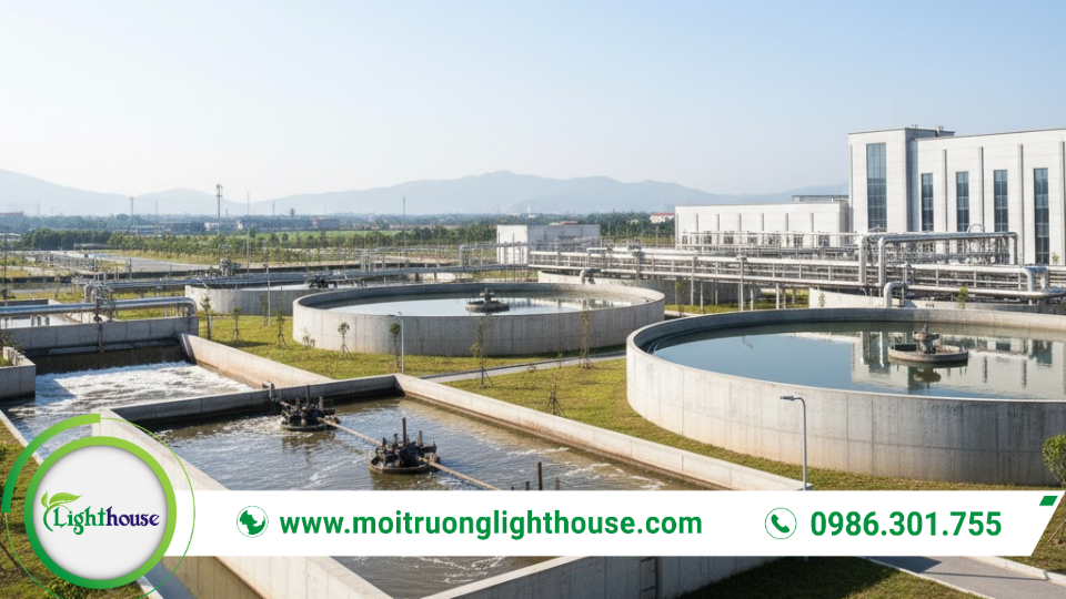 Quy trình xử lý nước cấp: thu nước, keo tụ tạo bông, lắng và lọc