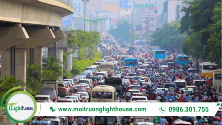 Quan trắc môi trường không khí xung quanh tại đô thị đông xe – giám sát ô nhiễm giao thông, khí NO2 và bụi mịn.