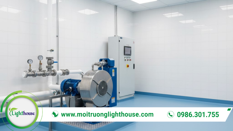 Các loại máy thổi khí dùng trong xử lý nước thải gồm trục vít, ly tâm và màng tùy công suất