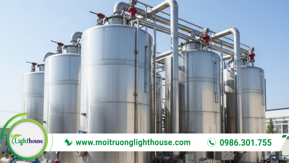 Bể yếm khí kín trong xử lý nước thải, tạo khí sinh học và giảm lượng bùn thải so với hiếu khí.