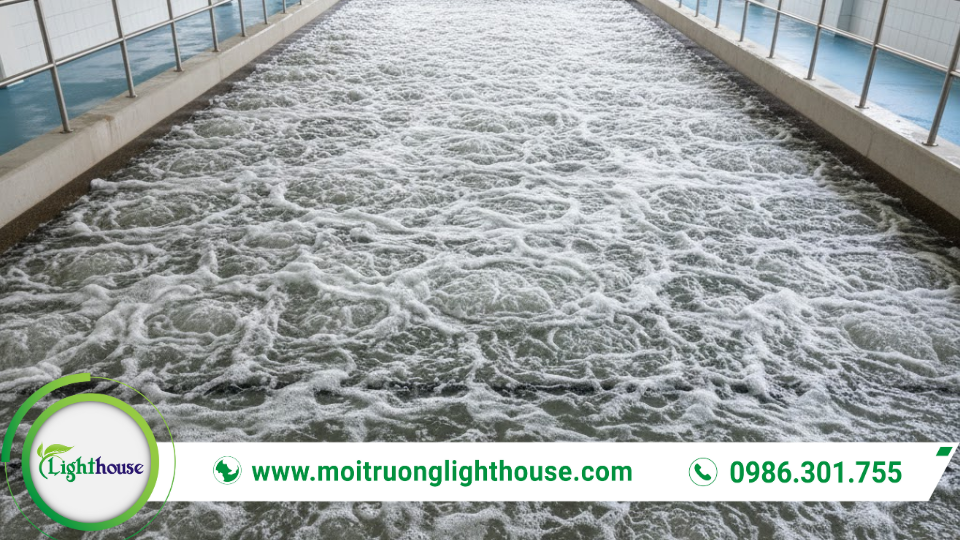 Sục khí thô trong bể điều hòa giúp hạn chế kỵ khí và giảm mùi hôi phát sinh