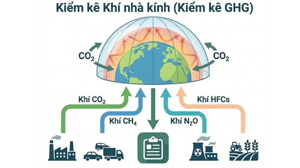 Sơ đồ kiểm kê phát thải khí nhà kính và hiệu ứng nhà kính