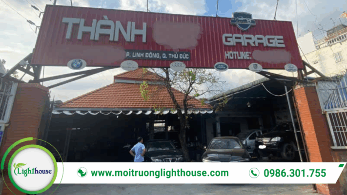 Đối tượng phải đăng ký môi trường: garage ô tô đang vận hành, quản lý chất thải và khí thải theo quy định pháp luật.