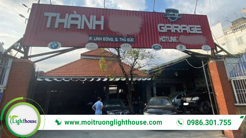 Đối tượng phải đăng ký môi trường: garage ô tô đang vận hành, quản lý chất thải và khí thải theo quy định pháp luật.