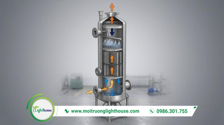 Nguyên lý tháp hấp thụ khí thải hoạt động thế nào? 01