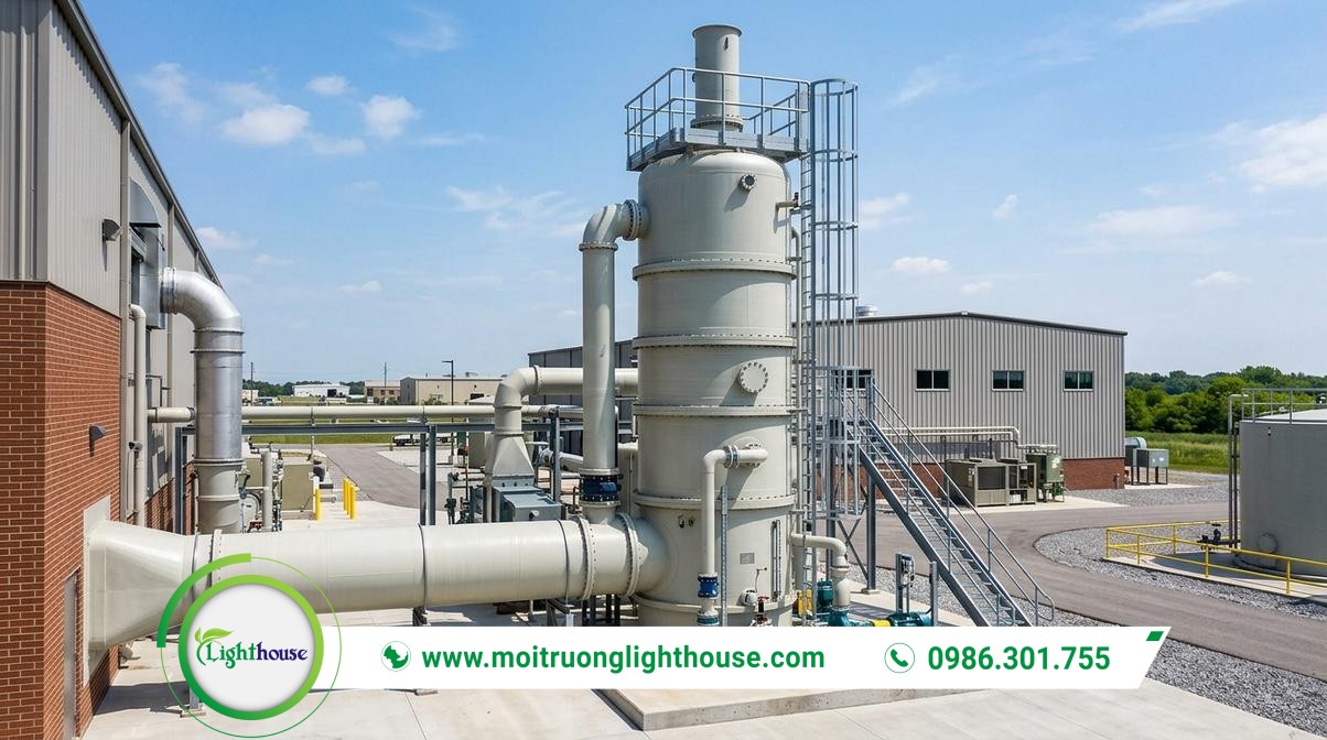 Nguyên lý tháp hấp thụ khí thải hoạt động thế nào?