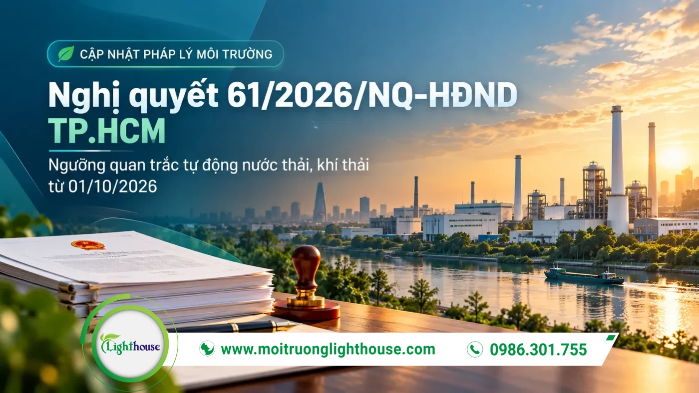 Nghị quyết 61/2026/NQ-HĐND TP.HCM: đối tượng và ngưỡng lưu lượng phải quan trắc tự động, liên tục 1 Nghị quyết 61/2026/NQ-HĐND TP.HCM về quan trắc tự động nước thải, khí thải