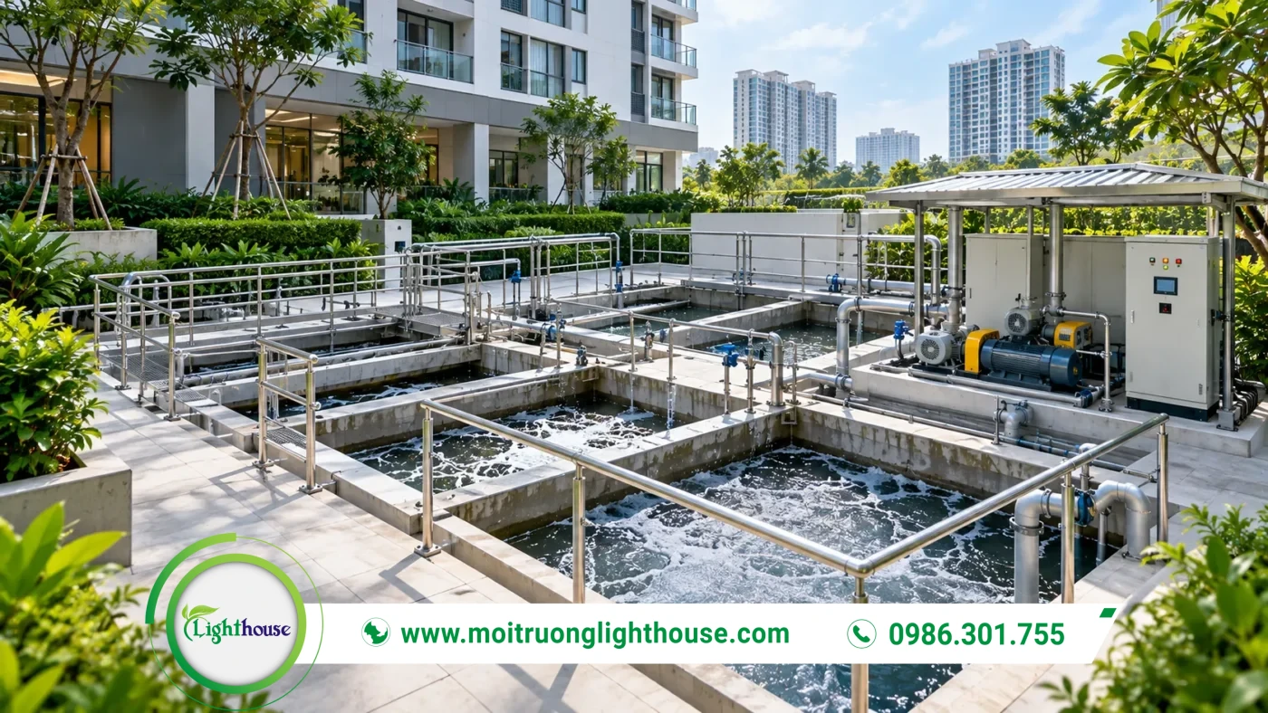 Hệ thống xử lý nước thải sinh hoạt đặt ngầm tại tòa nhà