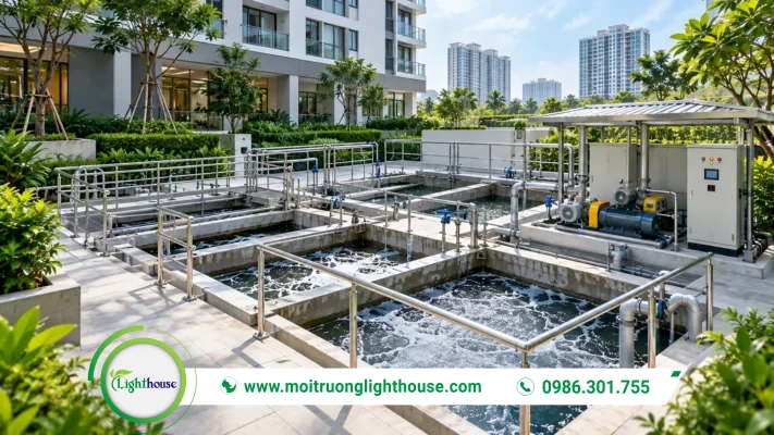 Hệ thống xử lý nước thải sinh hoạt đặt ngầm tại tòa nhà