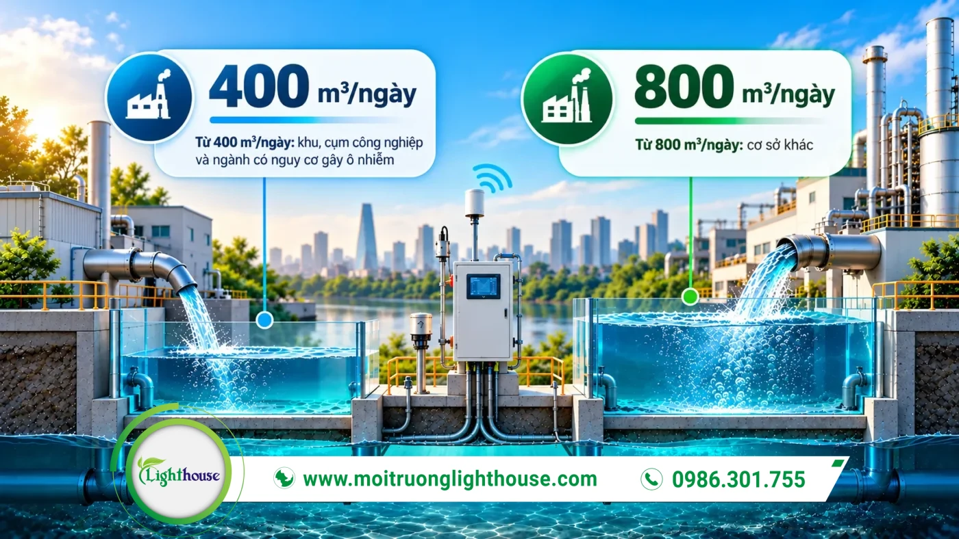 Nghị quyết 61/2026/NQ-HĐND TP.HCM: đối tượng và ngưỡng lưu lượng phải quan trắc tự động, liên tục 2 Ngưỡng 400 m³/ngày và 800 m³/ngày phải quan trắc nước thải tự động tại TP.HCM